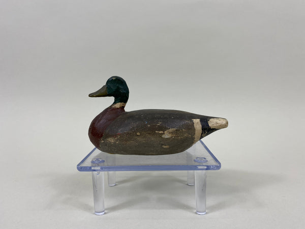 Perry Wilcoxen Miniature Mallard Drake, Circa 1920's, All Original (#1940)