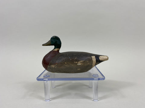 Perry Wilcoxen Miniature Mallard Drake, Circa 1920's, All Original (#1940)