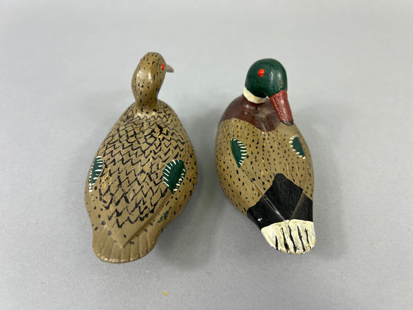 Pair of Miniature Mallards by Unknown Carver (#4840)