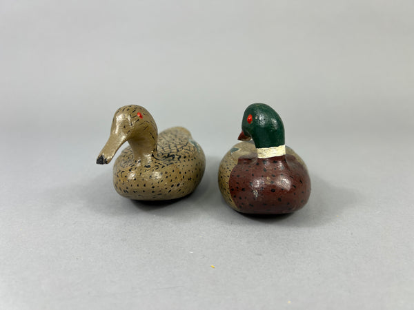 Pair of Miniature Mallards by Unknown Carver (#4840)