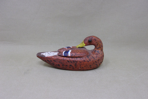 Miniature Folky Preening Mallard Hen (#4751)