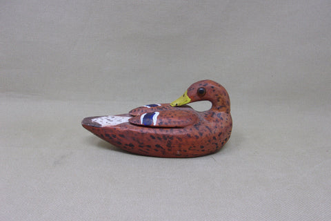 Miniature Folky Preening Mallard Hen (#4751)