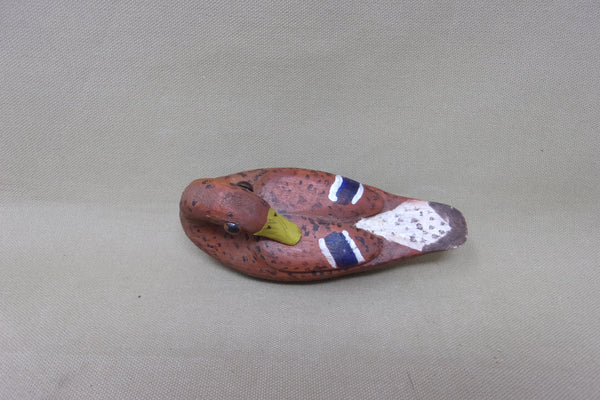 Miniature Folky Preening Mallard Hen (#4751)