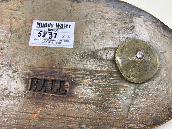 Pair of Hooded Mergansers, St. Clair Flats, Circa 1920's (#5837)