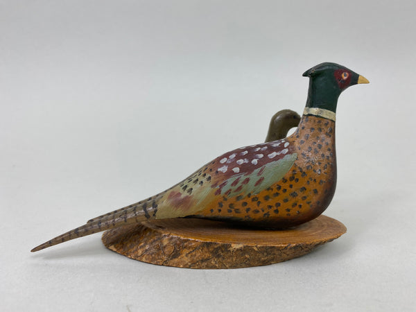 Pair of Miniature Pheasants on Wood Base (#6151)