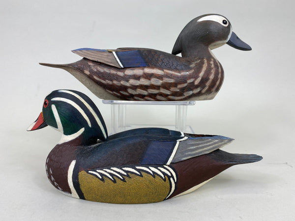 Deserf Pair of Half Size Wood Ducks (#6325)