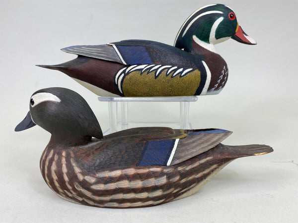 Deserf Pair of Half Size Wood Ducks (#6325)