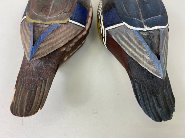 Deserf Pair of Half Size Wood Ducks (#6325)