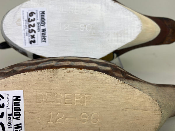 Deserf Pair of Half Size Wood Ducks (#6325)