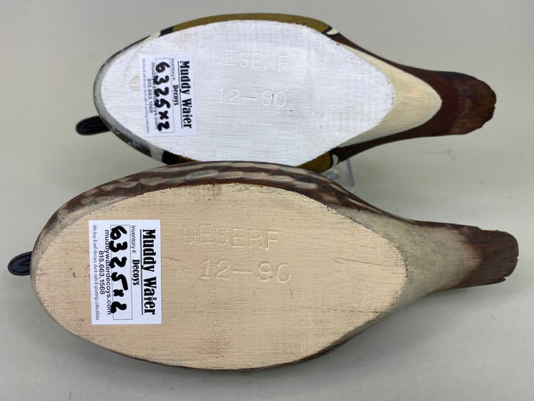 Deserf Pair of Half Size Wood Ducks (#6325)