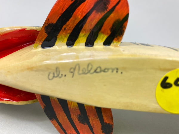 Al Nelson Muskie Eating a Perch Fish Spearing Decoy (#6417)