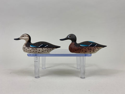 Ray Schalk Miniature Pair Mason Style Blue Wing Teal (#6787)