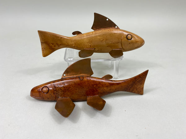 2 Natural Wood Fish Spearing Decoys (#6884)