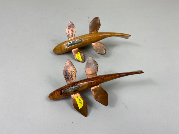 2 Natural Wood Fish Spearing Decoys (#6884)