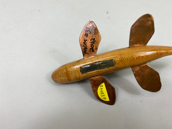 2 Natural Wood Fish Spearing Decoys (#6884)