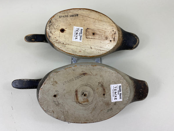Evans Standard Grade Rigmate Pair of Canvasbacks, Factory Stamp (#7261)