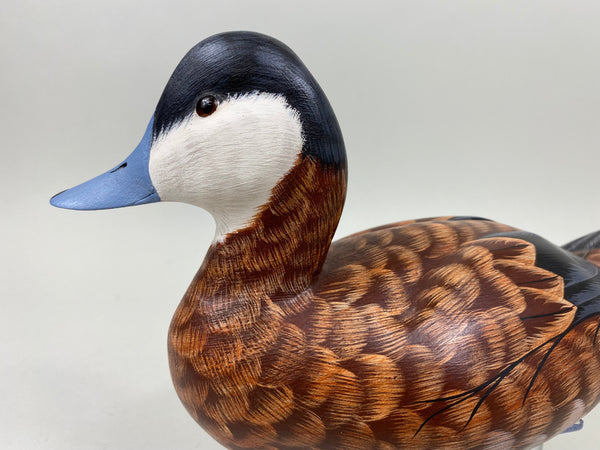 Pair of Tom Ferguson Ruddy Ducks, Branded, Signed, Dated (#7276)