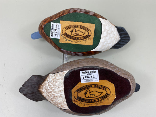 Pair of Tom Ferguson Ruddy Ducks, Branded, Signed, Dated (#7276)