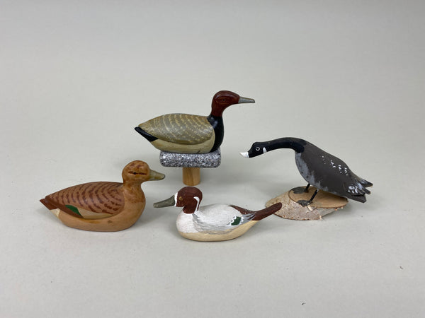 Lot of 4 Miniature Wooden Ducks (#7550)