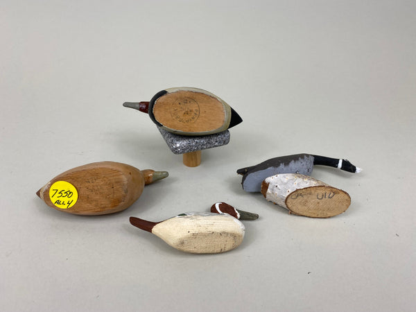 Lot of 4 Miniature Wooden Ducks (#7550)
