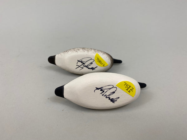Pair of Ray Schalk Miniature Goldeneyes (#7582)