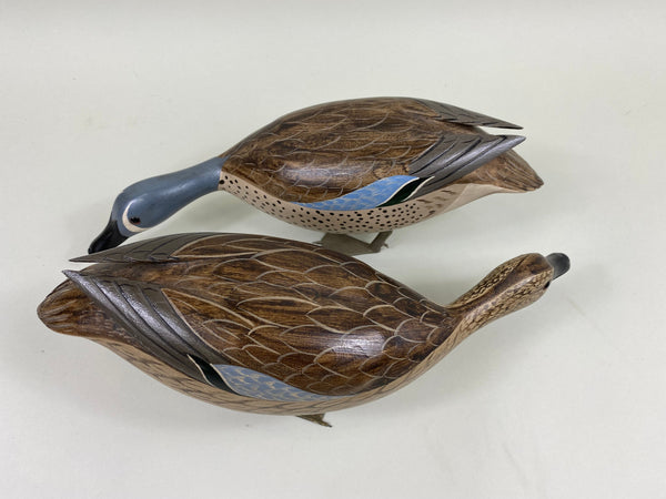 Pair of Standing Blue-Wing Teal by Virgil Hodge and Charlie Moore (#7624)