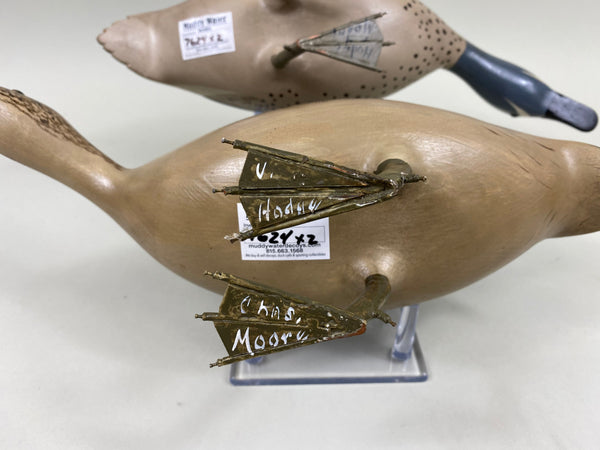 Pair of Standing Blue-Wing Teal by Virgil Hodge and Charlie Moore (#7624)