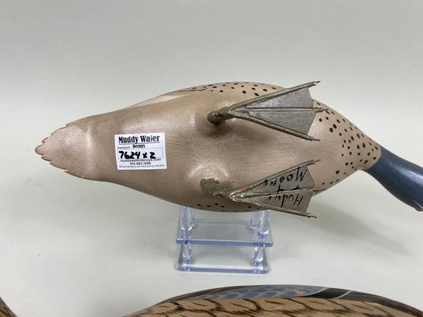 Pair of Standing Blue-Wing Teal by Virgil Hodge and Charlie Moore (#7624)