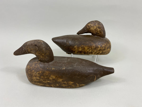 2 Primitive Pocket Mallard Hens, Circa 1940's (#7636)