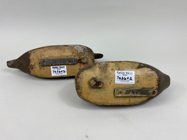 2 Primitive Pocket Mallard Hens, Circa 1940's (#7636)