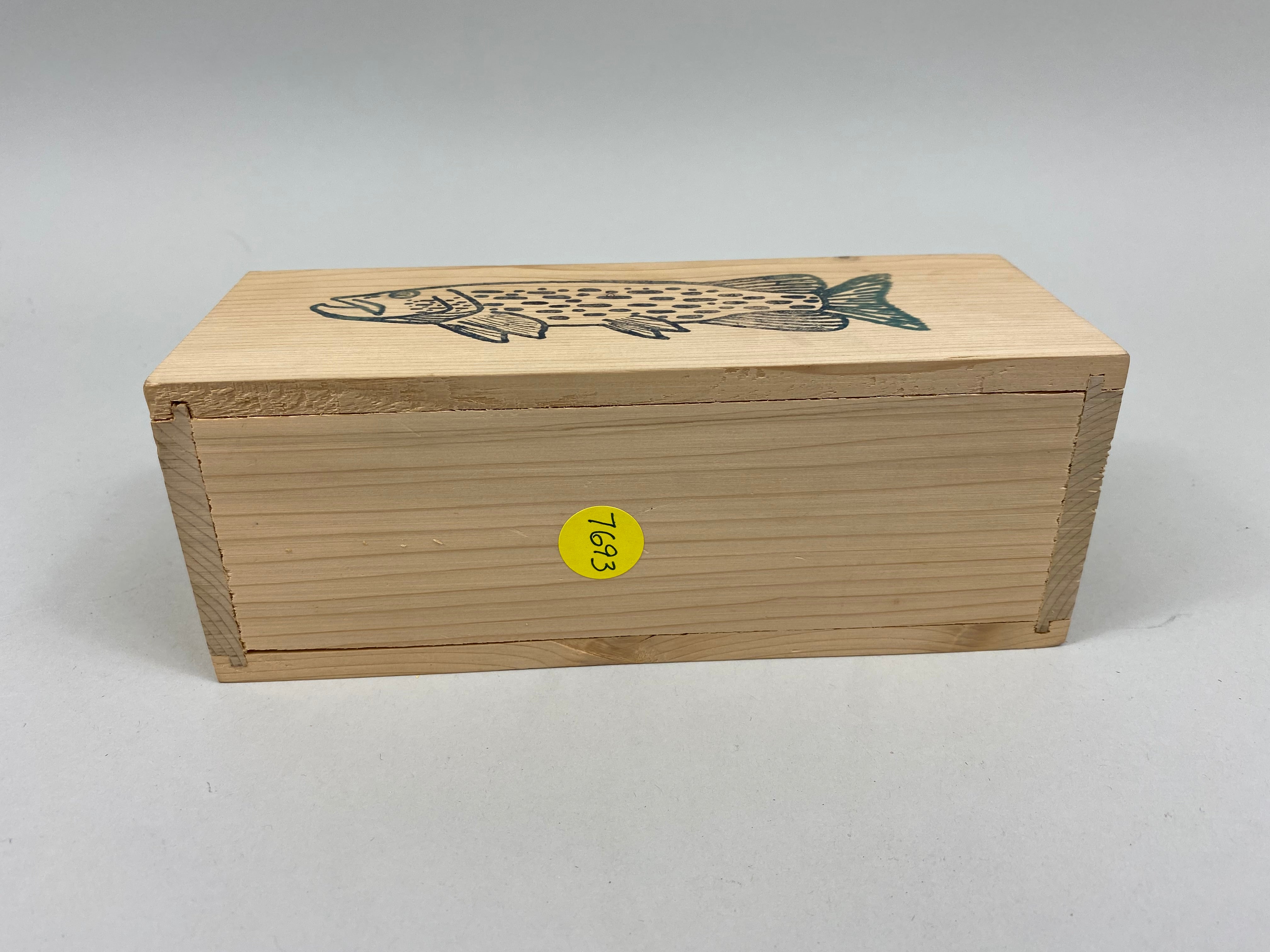 Carl Christiansen Trout Spearing Decoy in Wooden Box (#7693)