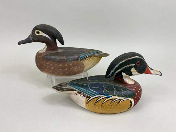 Bud Hinck Pair of Half Size Wood Ducks (#7859)
