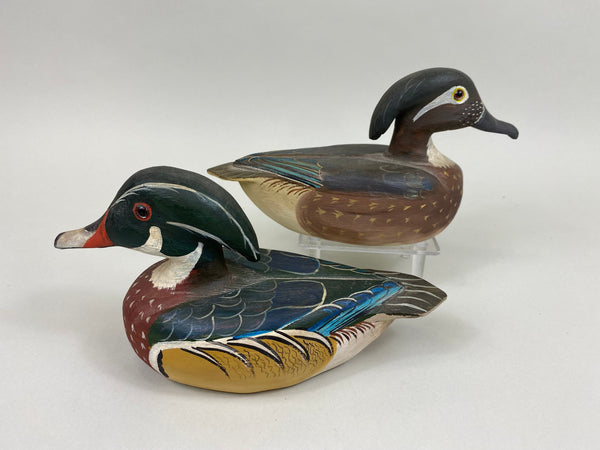 Bud Hinck Pair of Half Size Wood Ducks (#7859)