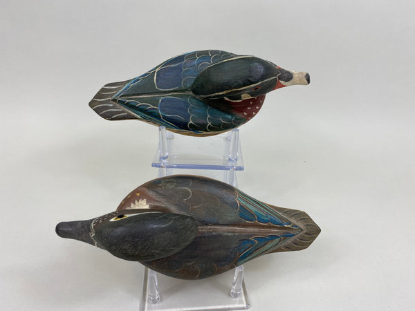 Bud Hinck Pair of Half Size Wood Ducks (#7859)
