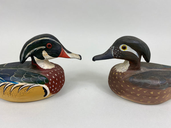Bud Hinck Pair of Half Size Wood Ducks (#7859)
