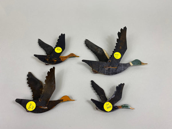 4 Miniature Flyer Mallard Drakes, Assorted Sizes, Unknown (#7899)