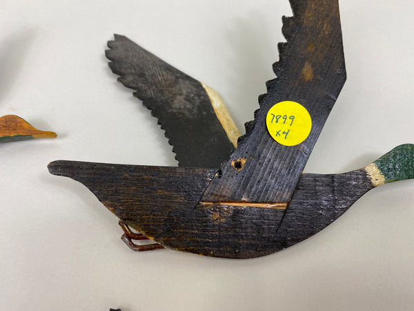 4 Miniature Flyer Mallard Drakes, Assorted Sizes, Unknown (#7899)