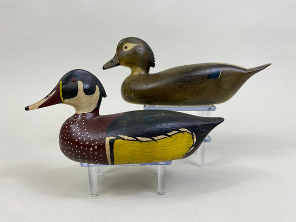 Menin Brabaw Pair of Half Size Wood Ducks (#8298)