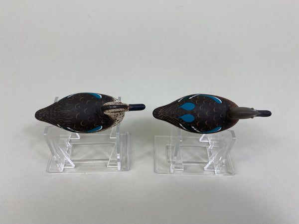 Ray Schalk Miniature Pair of Mason Style Blue-Winged Teal (#8367)