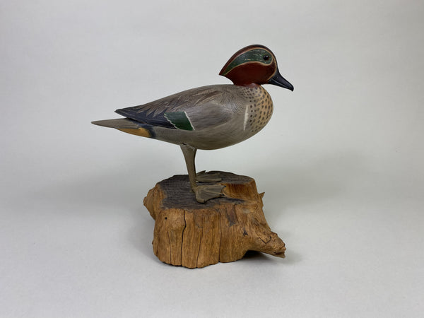 L. E. Nickerson Standing Full Body Green-Wing Teal Drake (#8566)