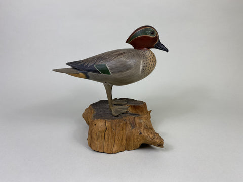 L. E. Nickerson Standing Full Body Green-Wing Teal Drake (#8566)
