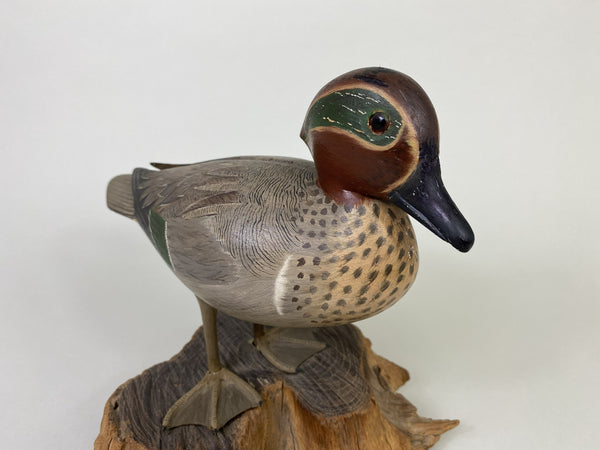 L. E. Nickerson Standing Full Body Green-Wing Teal Drake (#8566)