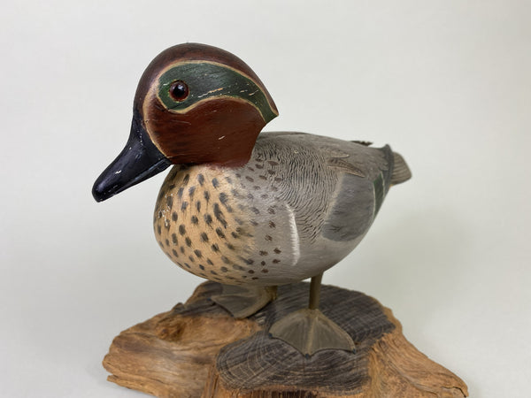 L. E. Nickerson Standing Full Body Green-Wing Teal Drake (#8566)
