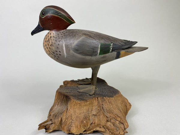 L. E. Nickerson Standing Full Body Green-Wing Teal Drake (#8566)
