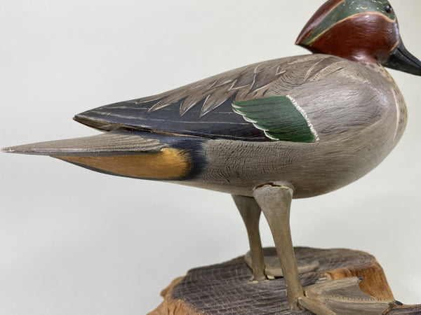 L. E. Nickerson Standing Full Body Green-Wing Teal Drake (#8566)