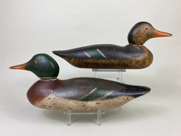 Mason Painted Eye Pair of Mallards, Original Paint (#8572)