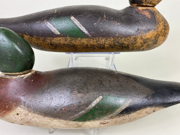 Mason Painted Eye Pair of Mallards, Original Paint (#8572)