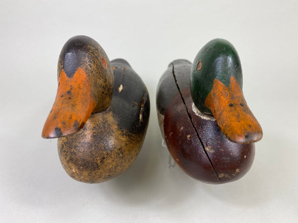 Mason Painted Eye Pair of Mallards, Original Paint (#8572)