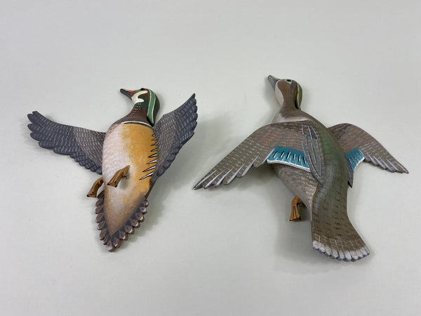 W. L. Gable Pair of Wall Mount Flying Wood Ducks (#8617)