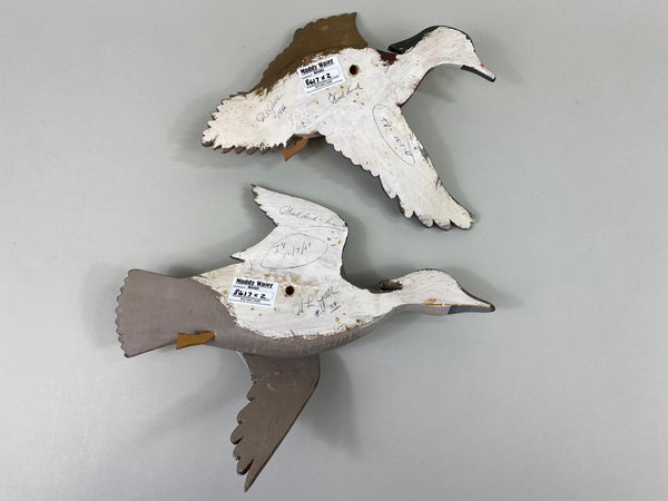 W. L. Gable Pair of Wall Mount Flying Wood Ducks (#8617)